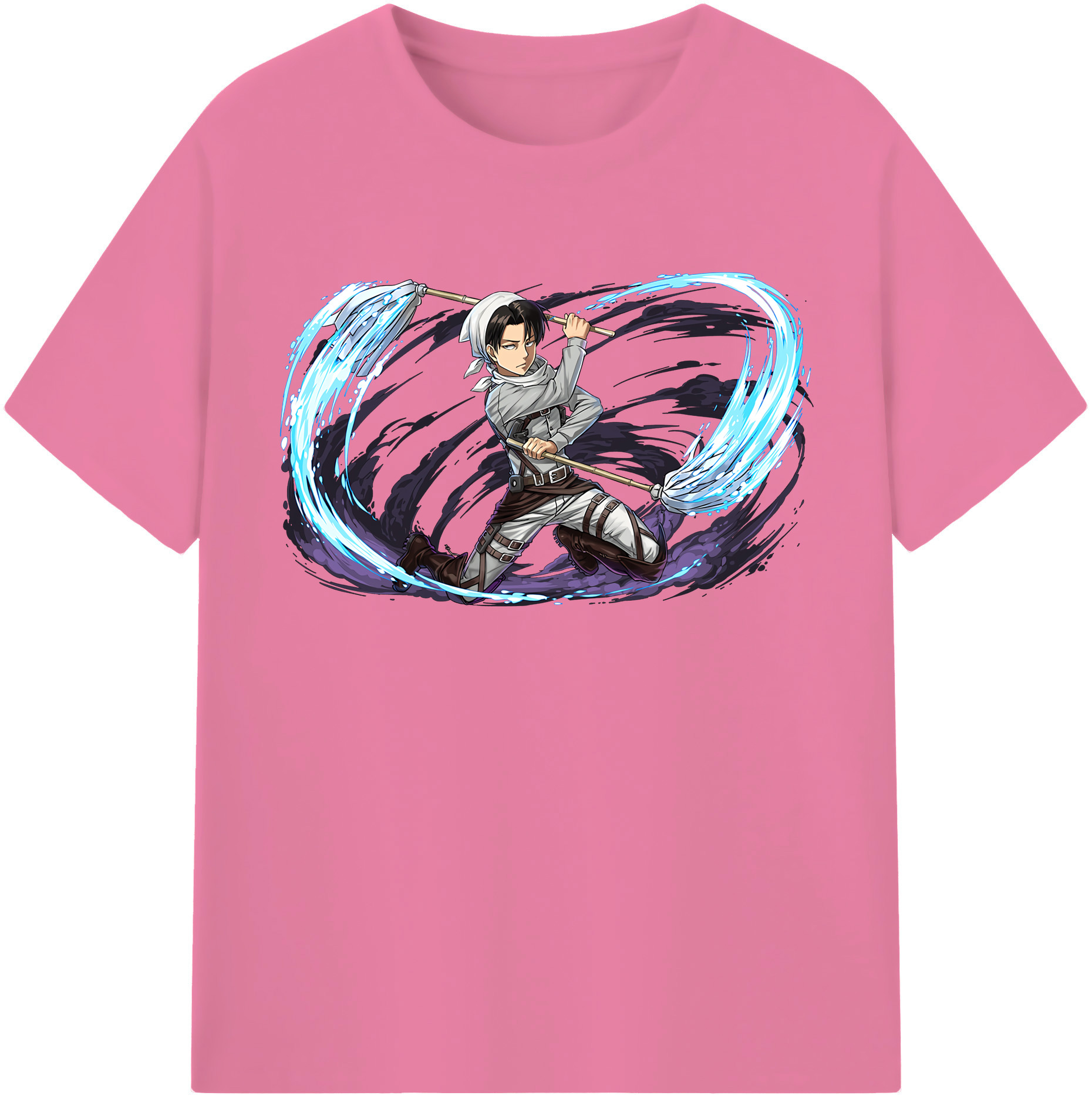 （画像用） 進撃の巨人 リヴァイ·アッカーマン Attack on Titan Levi Ackerman 綿100％半袖Tシャツ（フロントプリント）